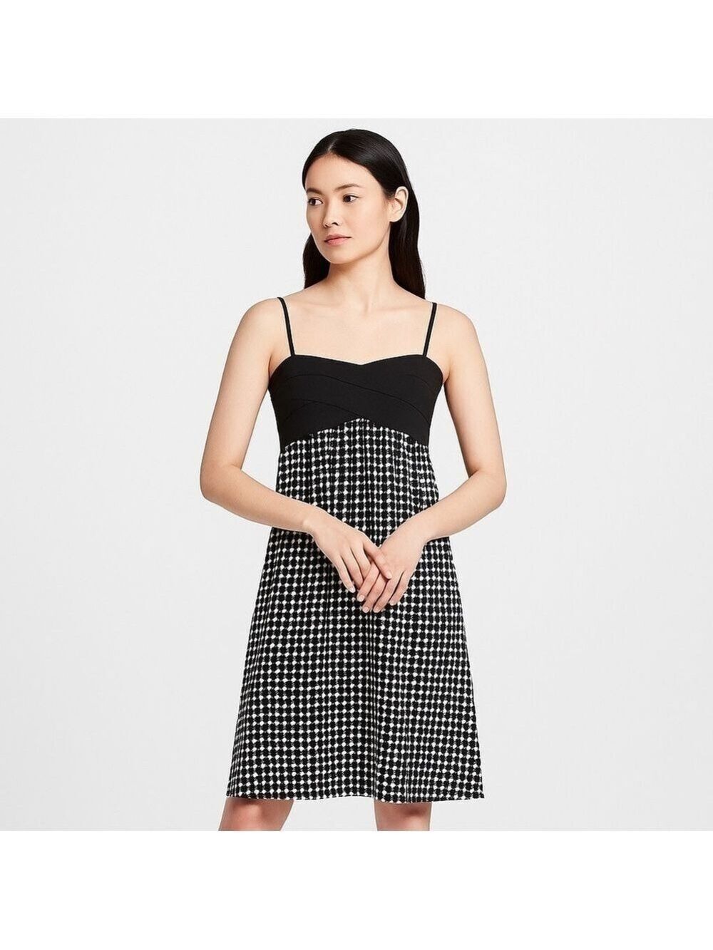 MAX STUDIO Sexy Black & White Circle Print Dress Size S